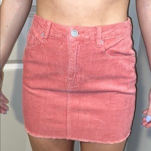 Pink corduroy skirt